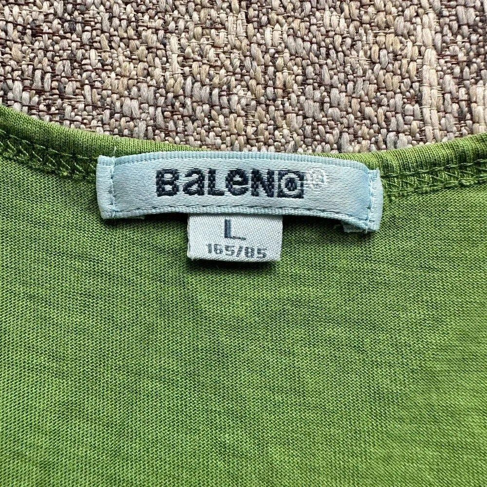 Baleno‎ Women's Shirt Top Tank Green Floral Embroidered Sleeveless Size L - Picture 5 of 6